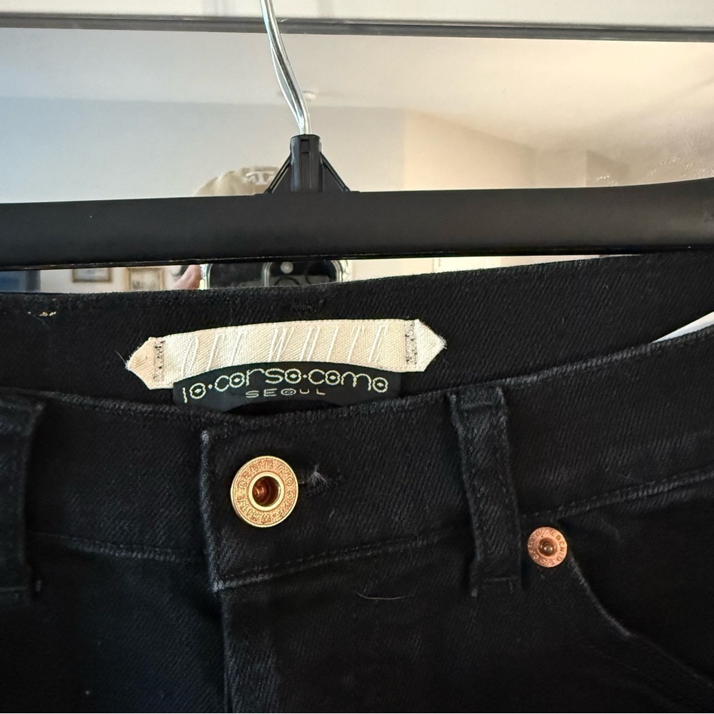 Women’s Off White Denim Shorts Size 27 Color Black White - Picture 3 of 6